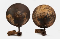 HEADLAMPS: A headlamp pair believed to suit a 1917 Paige six cylinder model, lens diameter 22cm - 2