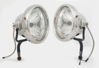 CAV HEADLIGHTS: Two impressive C.A.V (England) Model F vintage electric headlights, re-nickelled, as used on Rolls-Royce Silver Ghosts or Prince Henry Vauxhalls etc, 23.5cm lens diameter