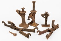 JACKS: A group of five jacks of varying sizes & styles