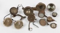 SIDE / SPOT LAMPS: A group of early mostly small assorted side & spot lamps of varying sizes