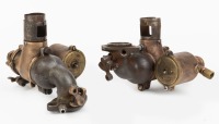 DODGE BROTHERS: Two solid brass Dodge Brothers carburettors, one marked 'series E265' and one marked 'series A242', both made by Stewart