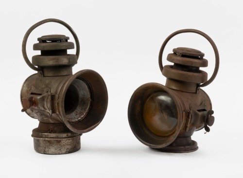 COACH LAMPS: Two Bullpitt & Sons Motor Accessories (England) coach lamps, approx 30cm high