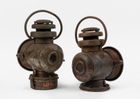 COACH LAMPS: Two Bullpitt & Sons Motor Accessories (England) coach lamps, approx 30cm high - 2