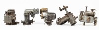 CARBURETTORS: A group of five carburettors, manufacturers unknown on all