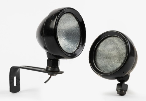 LUCAS: Two Lucas 'King of the Road' Type L 206 motorcycle / sidecar lamps, 7cm lens width
