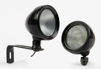 LUCAS: Two Lucas 'King of the Road' Type L 206 motorcycle / sidecar lamps, 7cm lens width