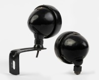 LUCAS: Two Lucas 'King of the Road' Type L 206 motorcycle / sidecar lamps, 7cm lens width - 2