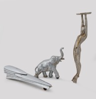 ORNAMENTS / MASCOTS: Three hood ornaments / mascots