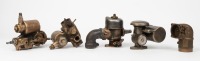 CARBURETTORS: A group of four solid brass carburettors all of unknown manufacturer