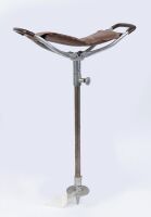 SHOOTING STICK: A shooting stick made by Holstar Super with brown leather trim, fully extended approx 77cm high