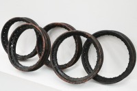 DELAGE: Five Delage wire wheel rims, 50cm diameter, 8cm wide, no spokes - 2