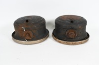 HEADLIGHTS: A large drum style headlight pair with Art Nouveau style surrounds, lens diameter 19.5cm - 2