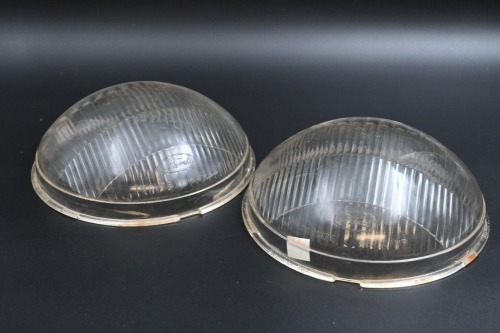 FORD: Two circa mid 1930s Ford Twolite headlamp lenses (design #71122), convex style, lens width 20.5cm
