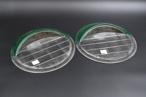 MACBETH HEADLIGHT LENSES: Two Macbeth Evans (USA) Type D 'eyebrow' style headlight lenses, lens width 21cm (8-3/8IN)