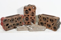 LANCIA: Three Lancia Lambda cylinder heads with a group of side (water) covers - 3