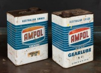 AMPOL: Two Ampol one gallon oil tins