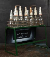 CASTROL: A Castrol 12-bottle twin oil bottle rack with bottles - 2