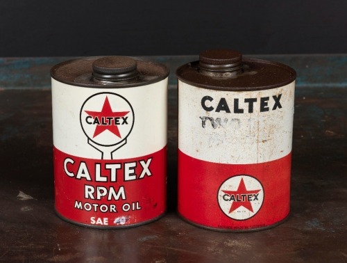 CALTEX: Two Caltex one quart tins