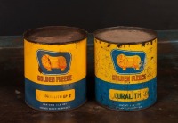 GOLDEN FLEECE: Two Golden Fleece Duralith grease tins