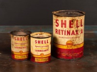 SHELL: Three assorted Shell Retinax grease tins