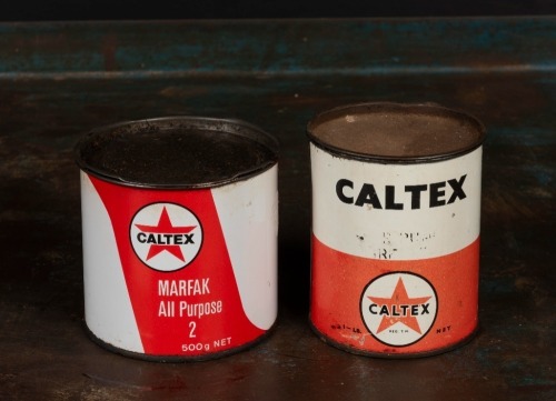 CALTEX: Two Caltex grease tins