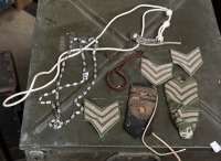 MILITARIA: A collection of military items, including a WWII "Aussie Rider & Bell" bosun's whistle