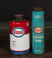 ESSO: Two Esso containers, one 450g grease tube and a 1 quart gear oil tin