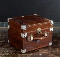JAPANESE BOX: A vintage Japanese metal lined wooden box,