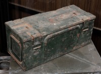 AMMO BOX: A WWII metal ammunition box
