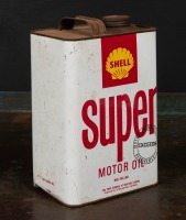 SHELL: A one gallon Super Shell Motor oil tin - 2