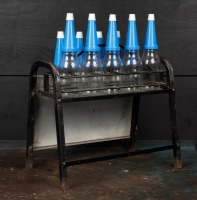 ESSO: A circa 1970s "Esso Extra 20W-50 Multigrade 10 bottle set and stand - 2