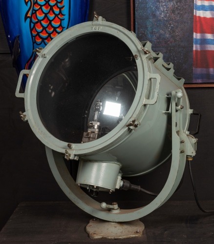 SEARCH LIGHT: A large 1990s Japanese ships Suez Canal searchlight