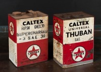CALTEX: Two Caltex One gallon tins