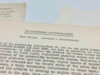 MERCEDES-BENZ: A pair of factory press releases together with a technical study, English/German text - 3