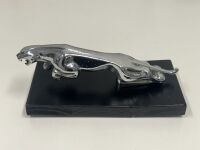 JAGUAR: A circa late 1950s & 1960s Jaguar 'leaping Jaguar' mascot, to suit MkI1 & Mk2 and others, 20cm long, affixed to timber base [Updated Photos]