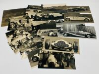 MERCEDES-BENZ: A collection of black and white photographs illustrating various Grand Prix and road cars from the 1920s-1950s, including the 'Silver Arrows', supercharged 500/540K and 300 SL
