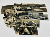 MERCEDES-BENZ: A collection of black and white photographs illustrating various Grand Prix and road cars from the 1920s-1950s, including the 'Silver Arrows', supercharged 500/540K and 300 SL - 2