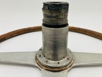 STEERING WHEEL: An original 430mm four-spoke steering wheel, including splined boss, possibly from a Ferrari Tipo 500/625 racing car - 7