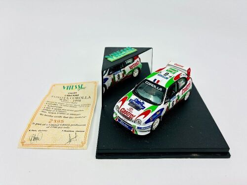 409 · TOYOTA: A 1:43 scale model by Vitesse of the Toyota Corolla WRC from the 1998 Rally Finland, limited edition 2395/2500, complete certificate of authenticity and original packaging [Location: Sydney]