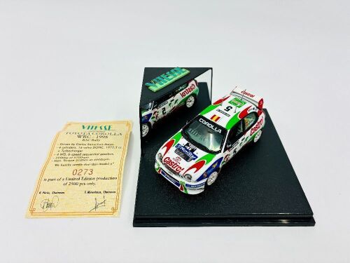 413 · TOYOTA: A 1:43 scale model by Vitesse of the Toyota Corolla WRC from the 1998 Great Britain Rally, limited edition 2273/2500, complete certificate of authenticity and original packaging [Location: Sydney]