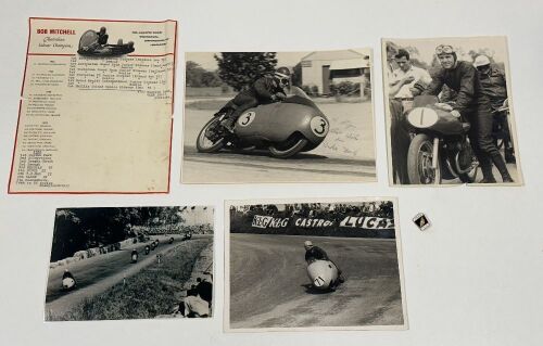 ROGER BARKER: A group of motorcycle racing ephemera, including signed photographs and other items