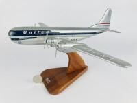 UNITED AIRLINES: A 1:100 scale (33cm long) 'Boeing Stratocruiser' wooden model, registration 'N31225'.