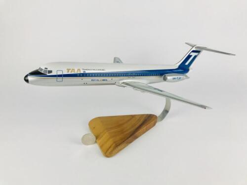 TAA DC9: A 1:80 scale (40cm long) McDonnell Douglas DC9 wooden model, registration 'VH-TJK'.