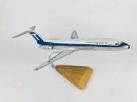 TAA DC9: A 1:80 scale (40cm long) McDonnell Douglas DC9 wooden model, registration 'VH-TJK'. - 2