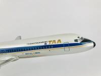 TAA DC9: A 1:80 scale (40cm long) McDonnell Douglas DC9 wooden model, registration 'VH-TJK'. - 4