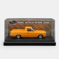 XY FALCON: A Trax 1:43 scale Ford XY Falcon 500 ute with GS option pack model, finished in orange paintwork, model number TR67