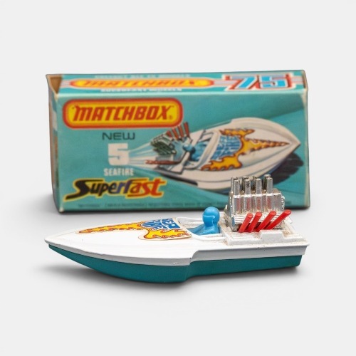 173 · SEAFIRE: A Matchbox Superfast Seafire boat model, finished in white paintwork, all decals still intact, model number 5, made in England