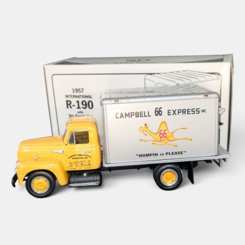 INTERNATIONAL: A 1:34 scale First Gear model, a 1957 International R-190 dry goods van, finished in Campbell 66 Express livery, model number 19-1217