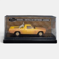 HZ KINGSWOOD: A Trax 1:43 scale Holden HZ Kingswood ute model, finished in dirty yellow farm used paintwork, model number TR31B