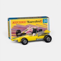 FORMULA 1: A Matchbox Superfast Formula 1 racing car model, the number 16 race car finished in yellow paintwork, model number 34, made in England